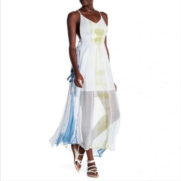 Gypsy 05 Tie Dyed Grecian Casual Maxi Dress Sheer with Lining - Picture 11 of 13